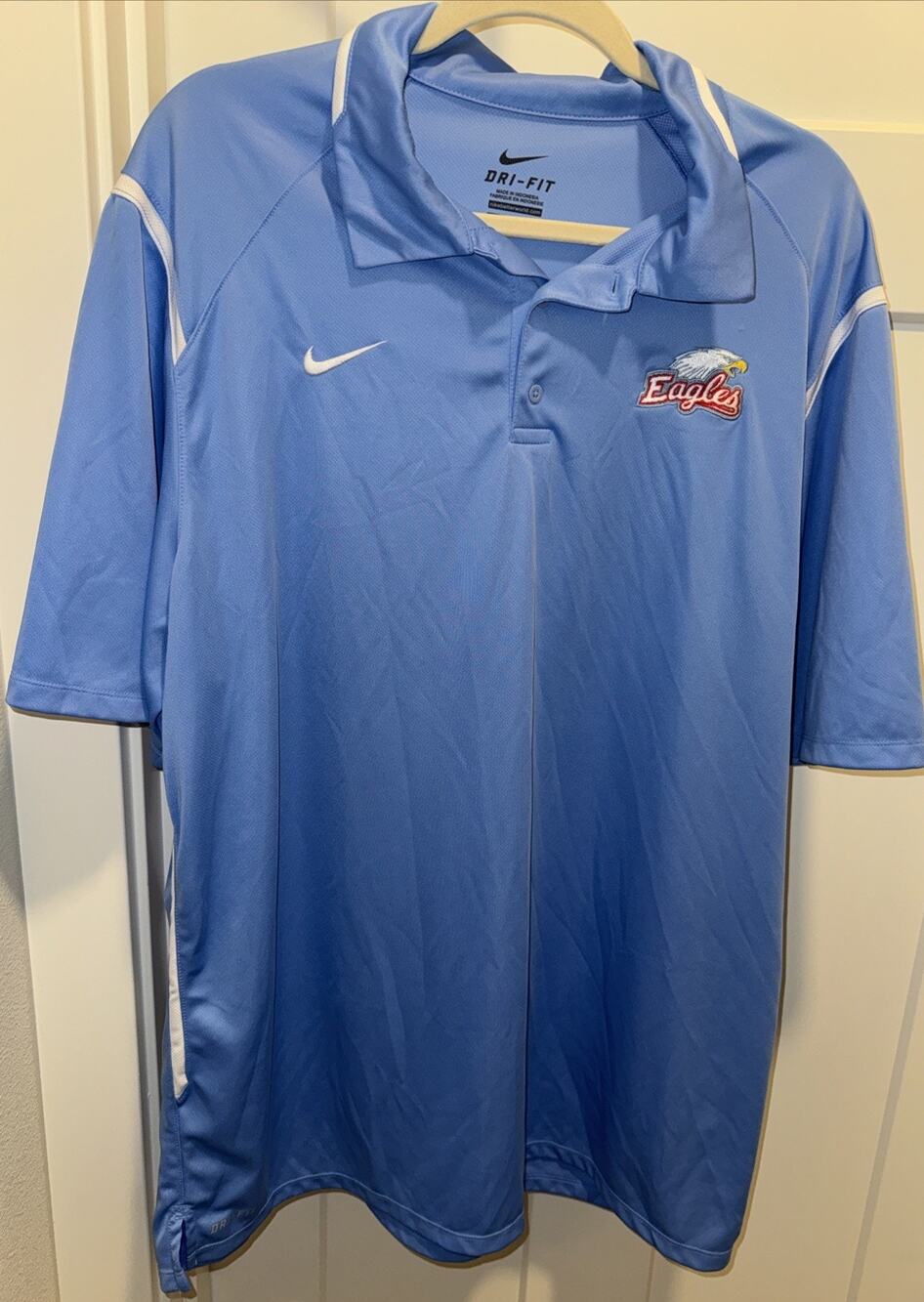 Philadelphia Eagles Polo Shirt Mens 2XL Light Blue NFL Football Nike Dri Fit